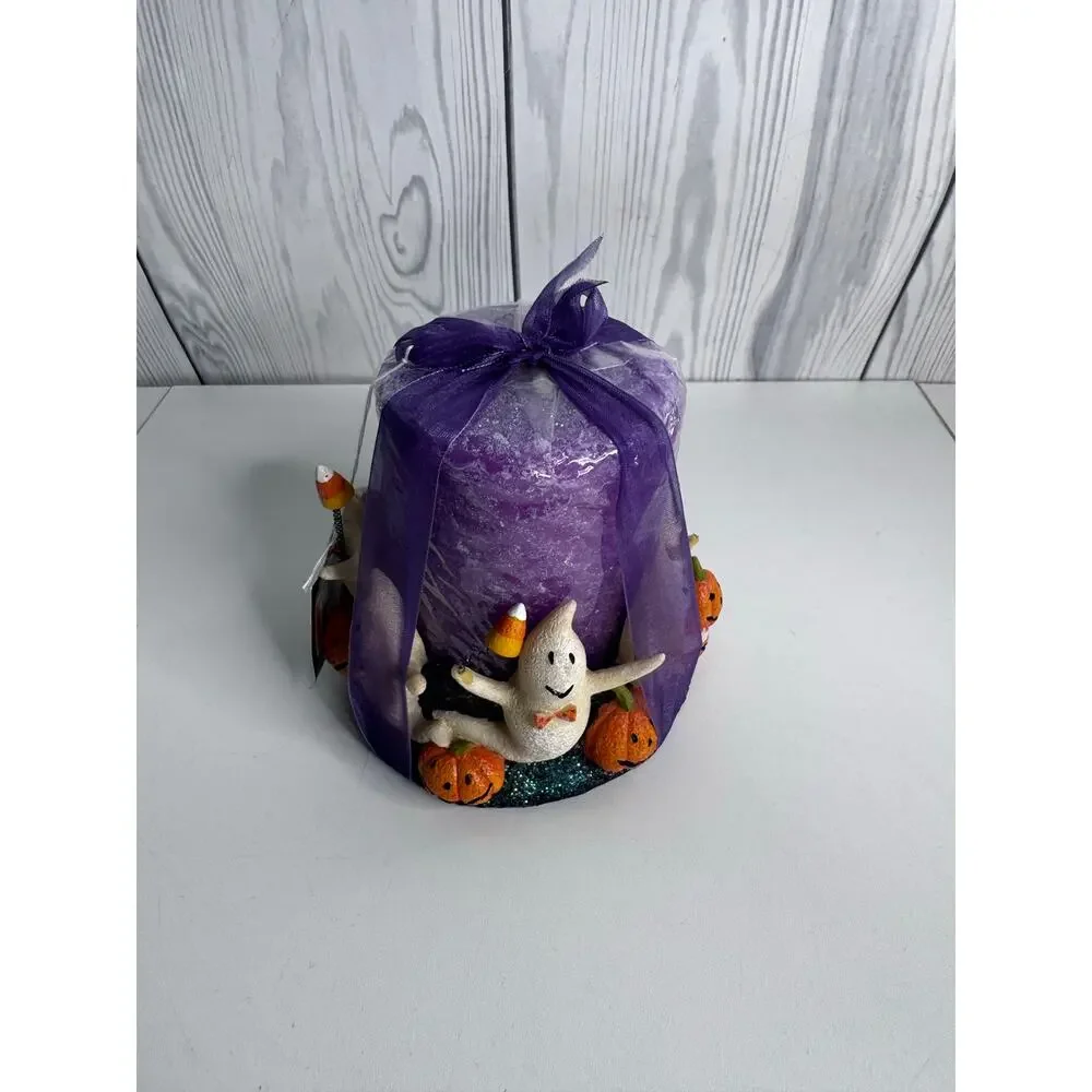 Set of 2 Vintage Kohls Halloween Candles Ghosts Pumpkins Rare